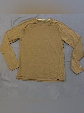 Smartwool merino 150 l/s base layer mens medium NWOT brown pinstriped